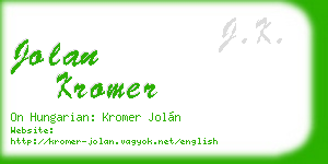 jolan kromer business card